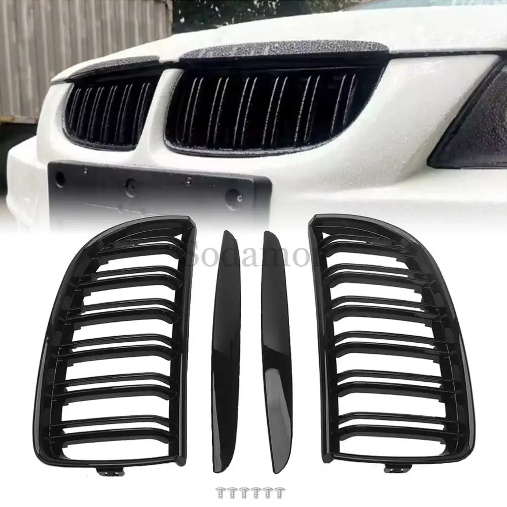 

Глянцевая черная передняя решетка радиатора ABS для BMW 3-Series E90 E91 2005-2008 гг.