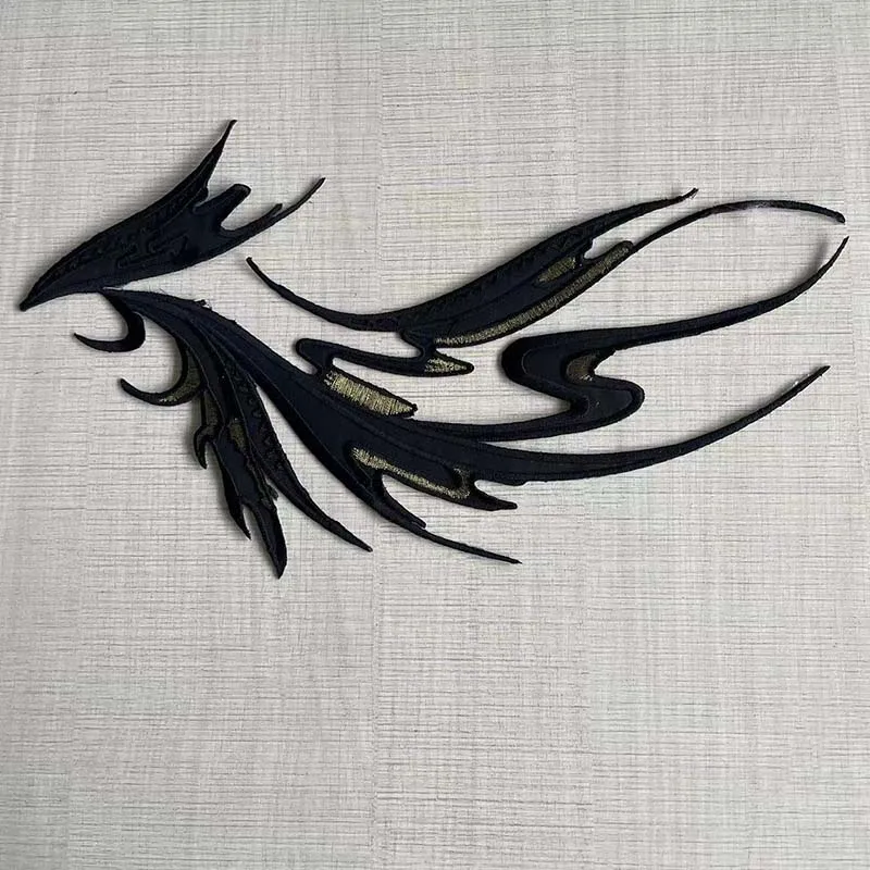 2 Stück/29*17CM Kleideraufnäher Simulierte Flügel Aufbügelbare Bestickte Patches, Stoffapplikation Thermoklebeaufkleber für Kleider, Kleidung – Detail 4