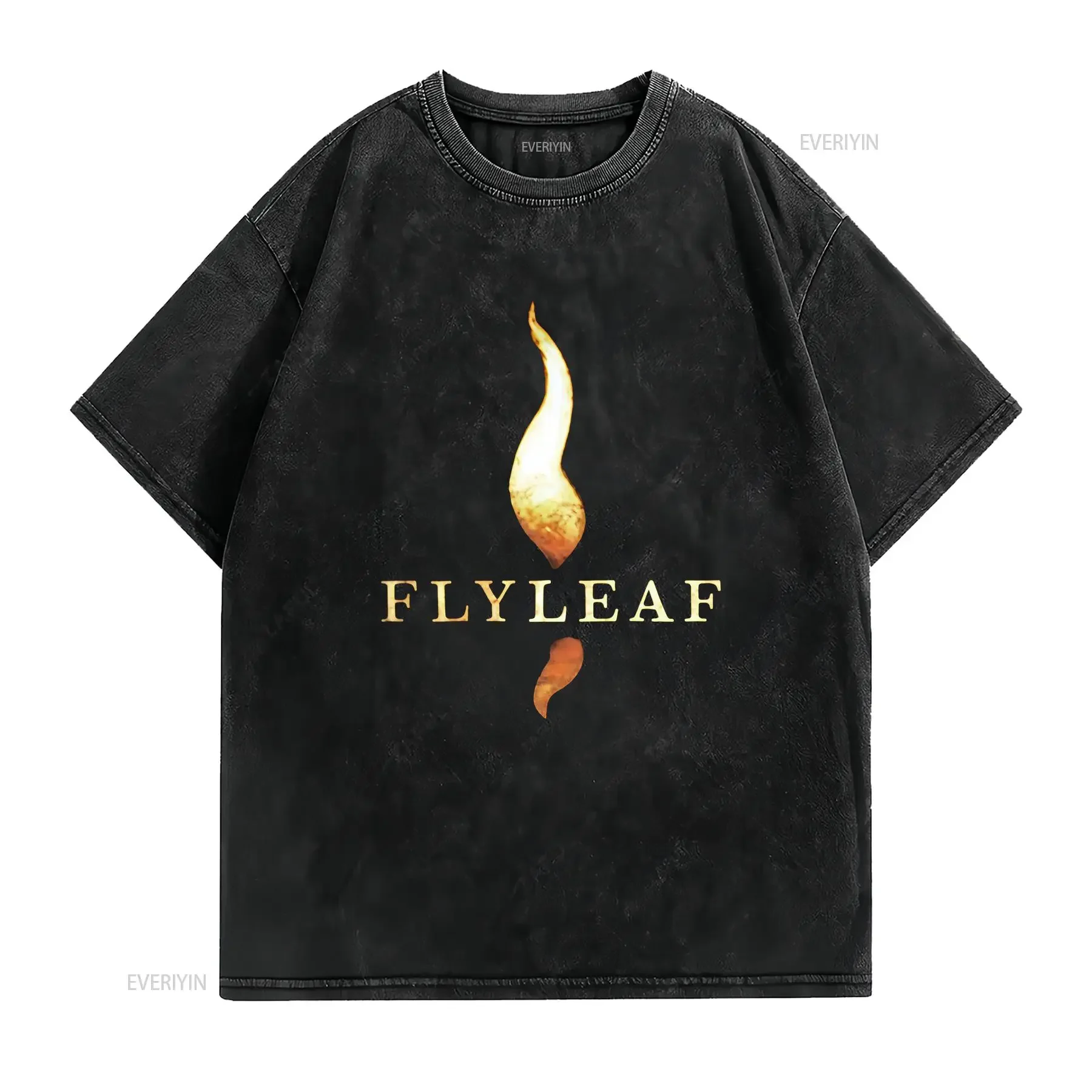 VTG Flyleaf Flame Alt Rock Band Music T Shirt S 5XL LT313 vintage Washed graphic Stretched Top For Everyday Wear vintage