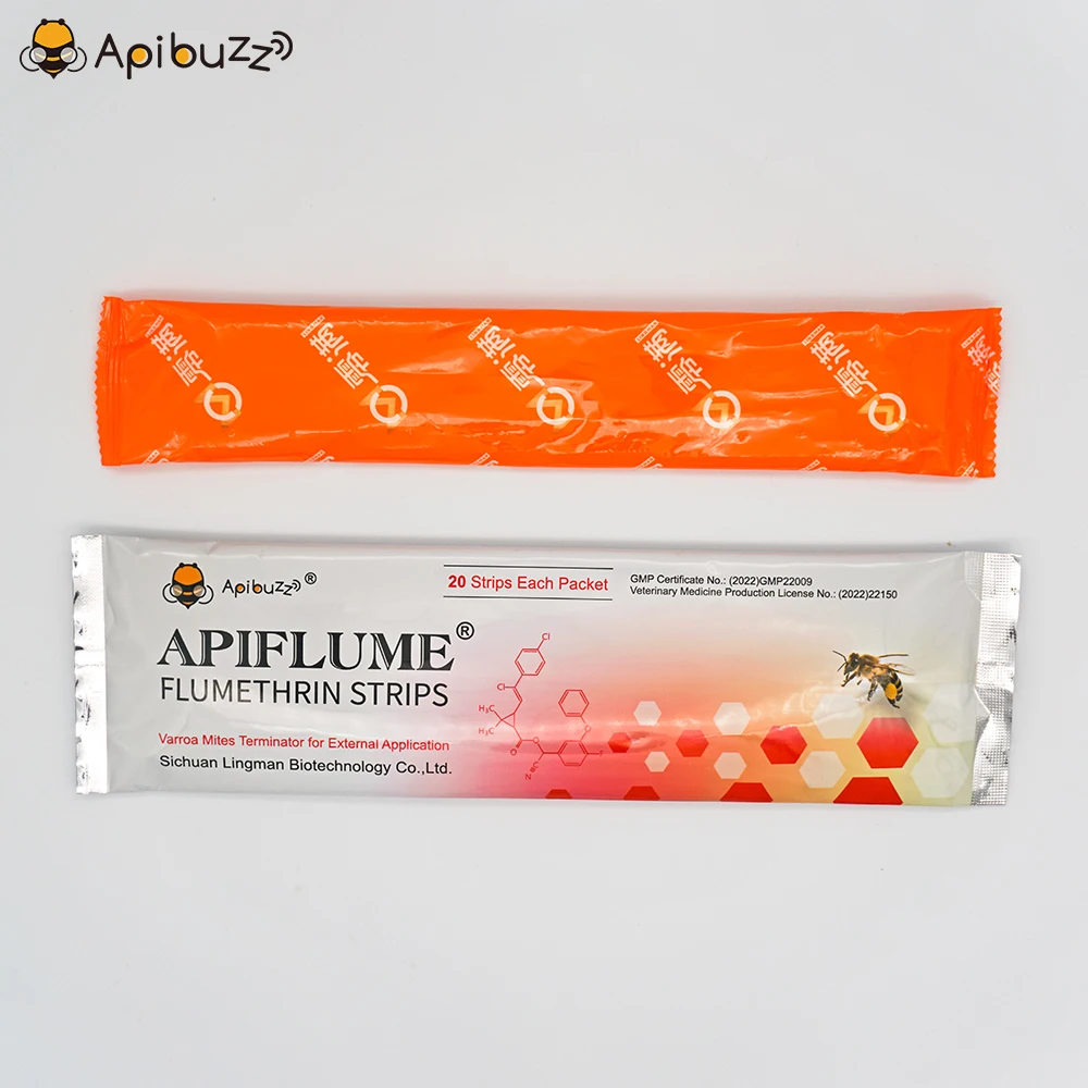 Apibuzz Apiflume 20-Strip Beekeeping Flumethrin Strips Varroa Mite Control for Bees Bee Keeping Equipment Apicultura