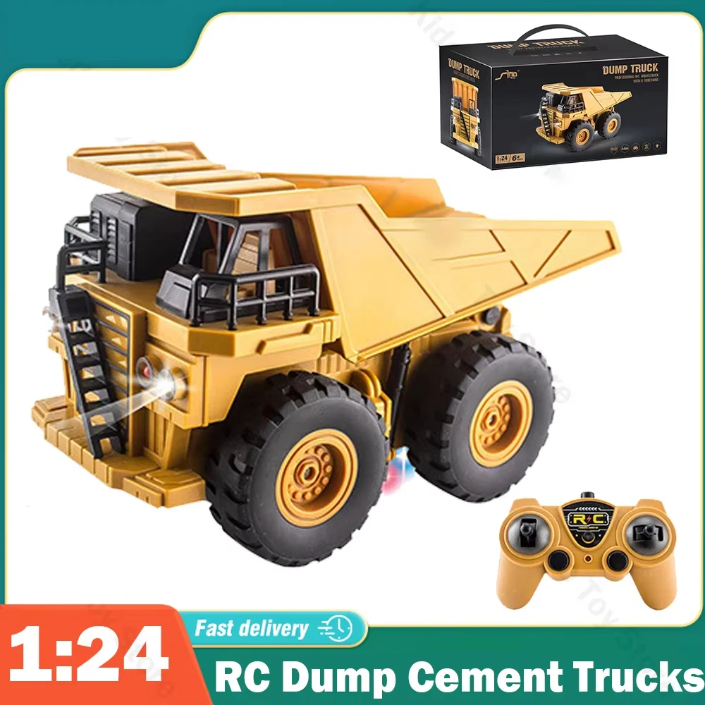 

RC Dump Cement Trucks 1:24 Heavy Bulldozer Tractor Model Engineering Car Excavator Radio Controlled Car Toys for Boys Gifts