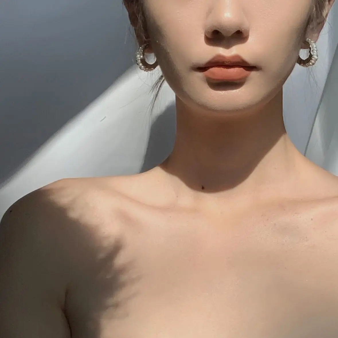 BK Studio C-shaped Romantic Style Silver Color Freshwater Irregular Baroque Pearl 925 Silver Needle Elegant Hoop Earrings