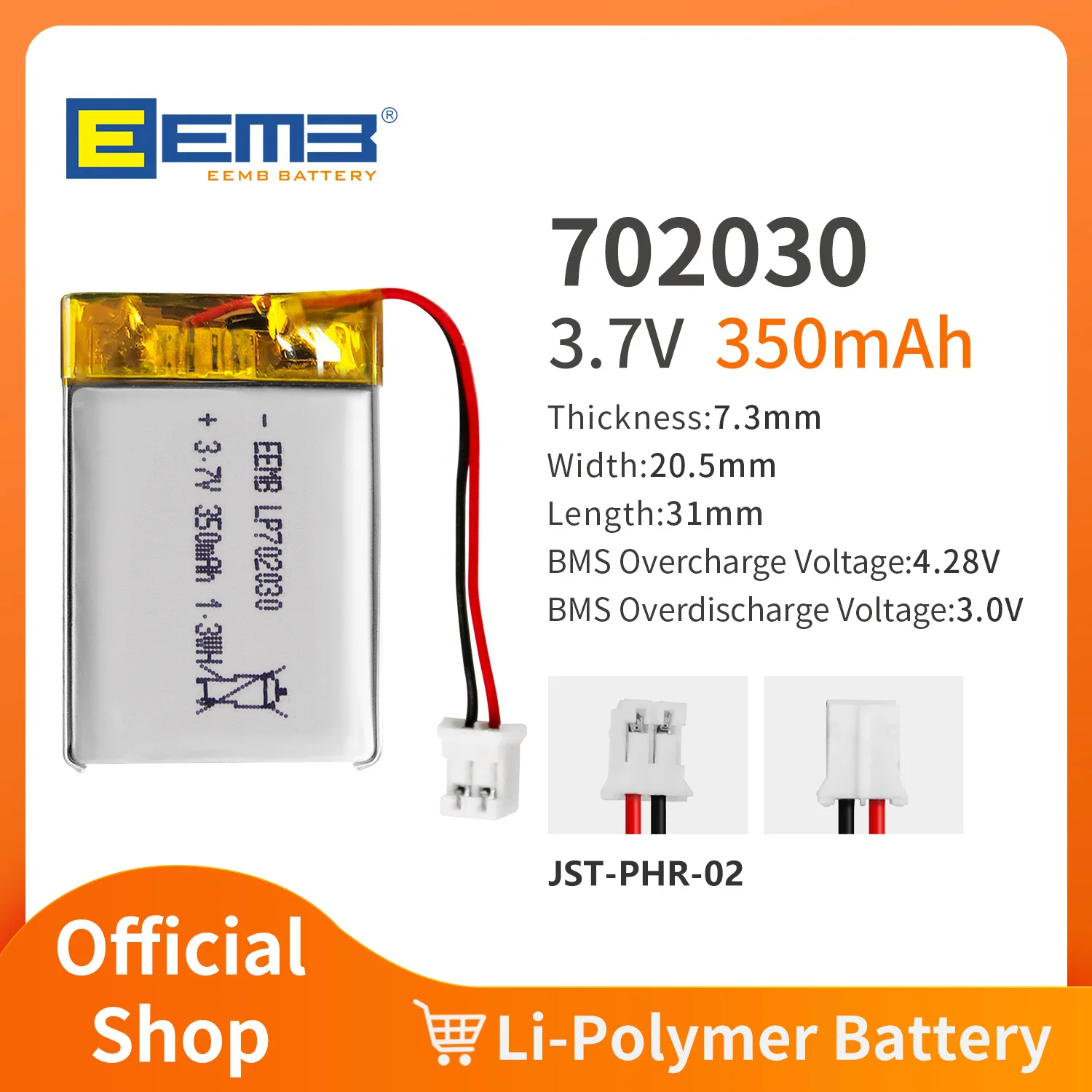 

EEMB 702030 / 705085 / 722245 / 722977 / 752438 / 753042 / 753395 / 782726 3.7v Заряжаемые литий - полимерные батареи