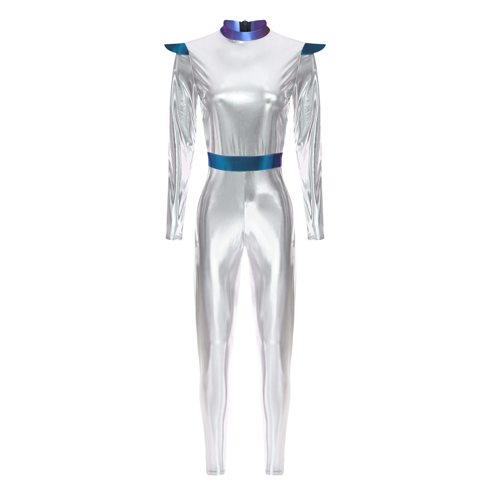 

Halloween Alien Robot Cosplay Performance Rompers Women Shiny Outer Space Cutie Robot Carnival Party Festival Role Play Costume