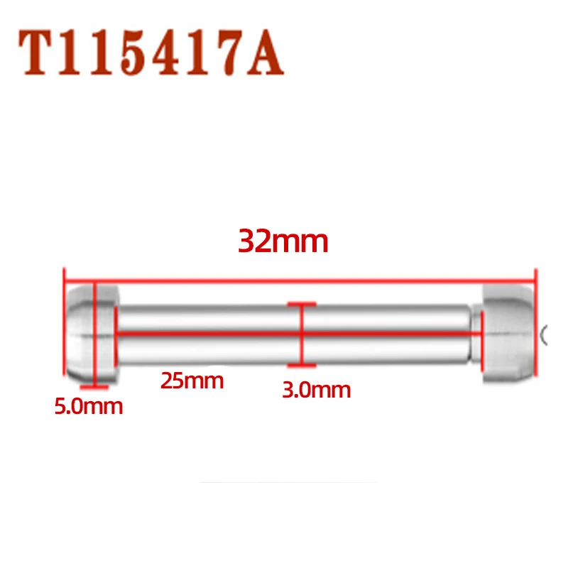 32mm Black Silver Connecting Rod Watch Accessories For Tissot T115 Rubber Watch T115417A  Ear Protection Screw Rod