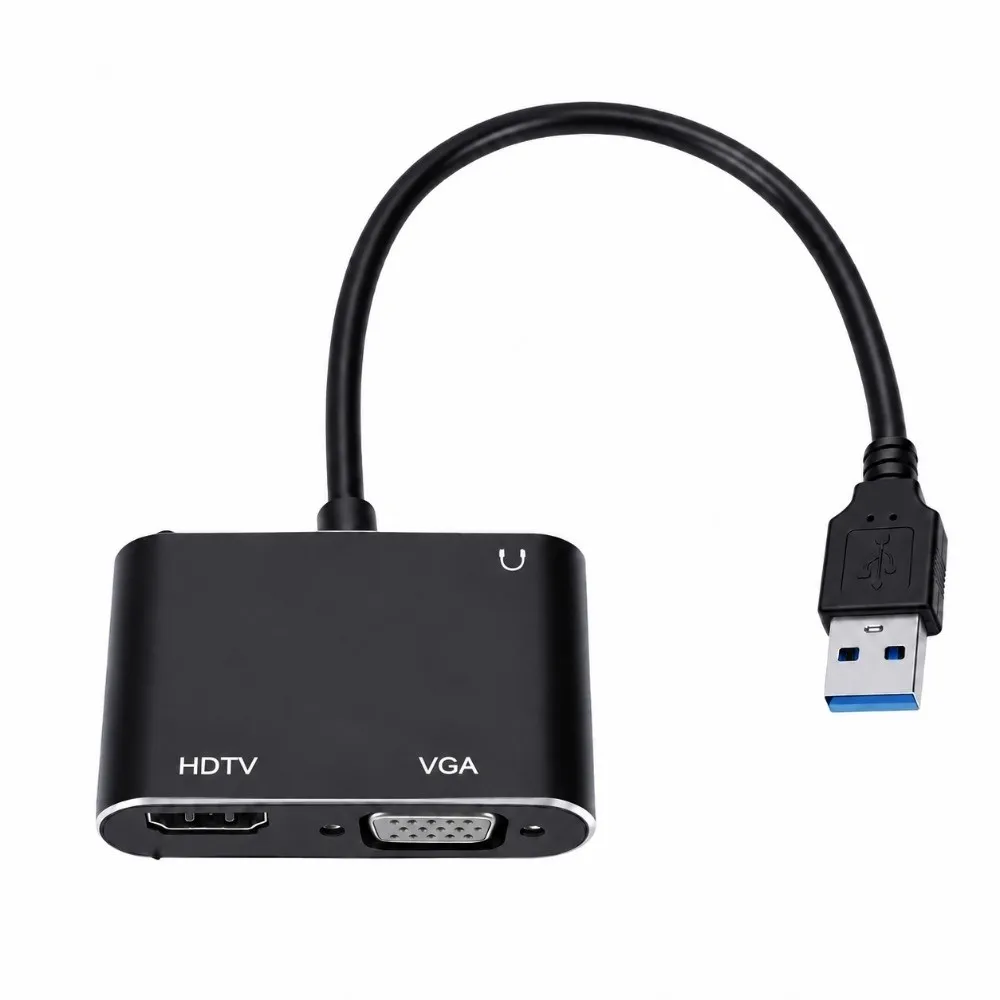 1920x1080P @60HZ USB to HD VGA Adapter Full HD Windows Compatible Video Converter Cable Plug and Play HD VGA Female