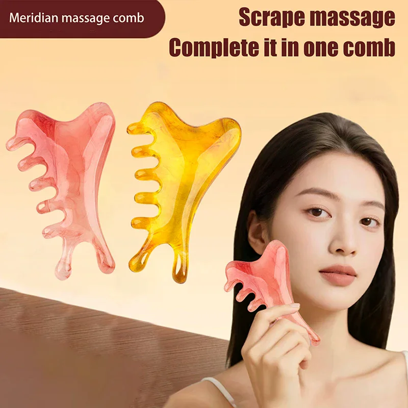 1Pcs Large Dolphin Resin Body Meridian Massage Comb Five Wide Tooth Comb Anti-static Smooth Hair Comb