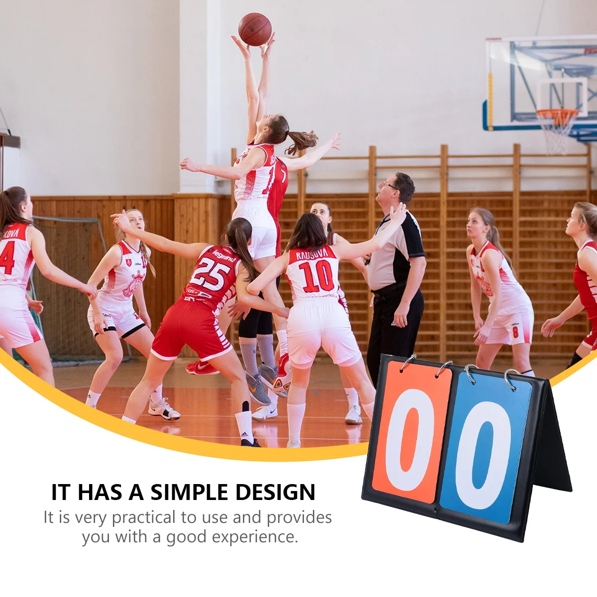

Basketball Scoreboard Flip Counter Display for Sports Match 2- Score Flipper Game Badminton Volleyball Clear Number