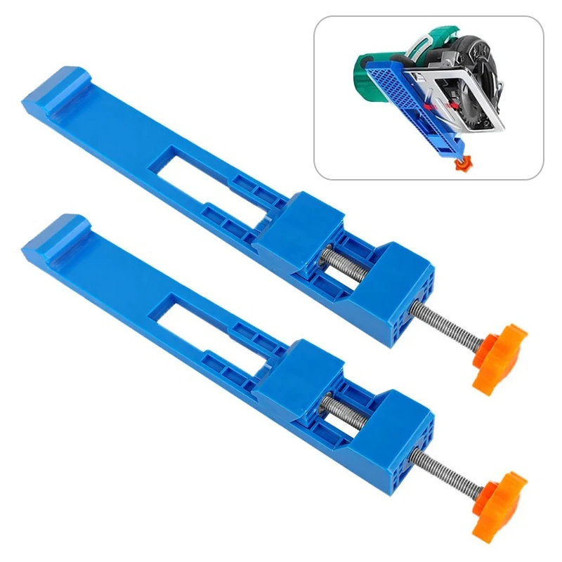 2Pcs Adjustable Cutting Machine Base Guide Rail Cutting Machine Edge Guide Positioner Tool Clamps Woodworking Auxiliary Tools