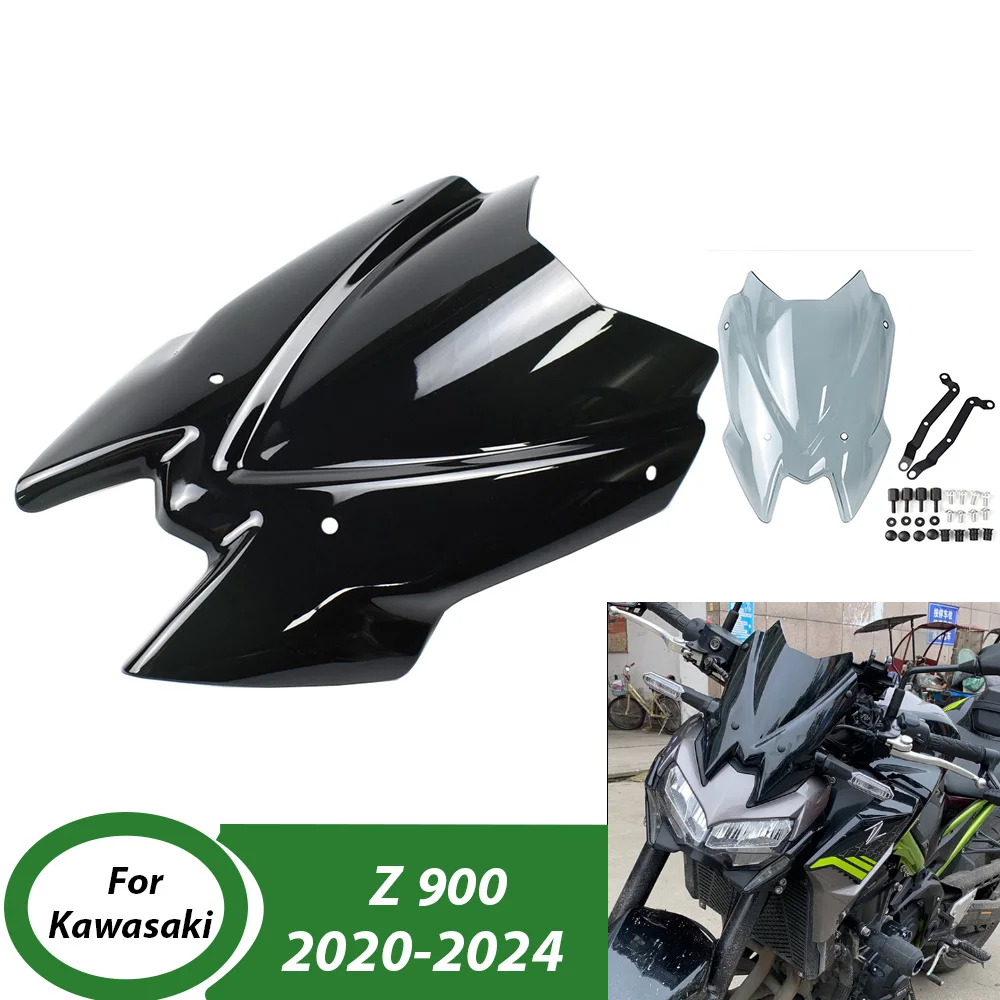 

﻿ Лобовое стекло мотоцикла для Kawasaki Z 900 2020 2021 2022 2023 2024, ветровой дефлектор, воздушный экран, аксессуары ﻿