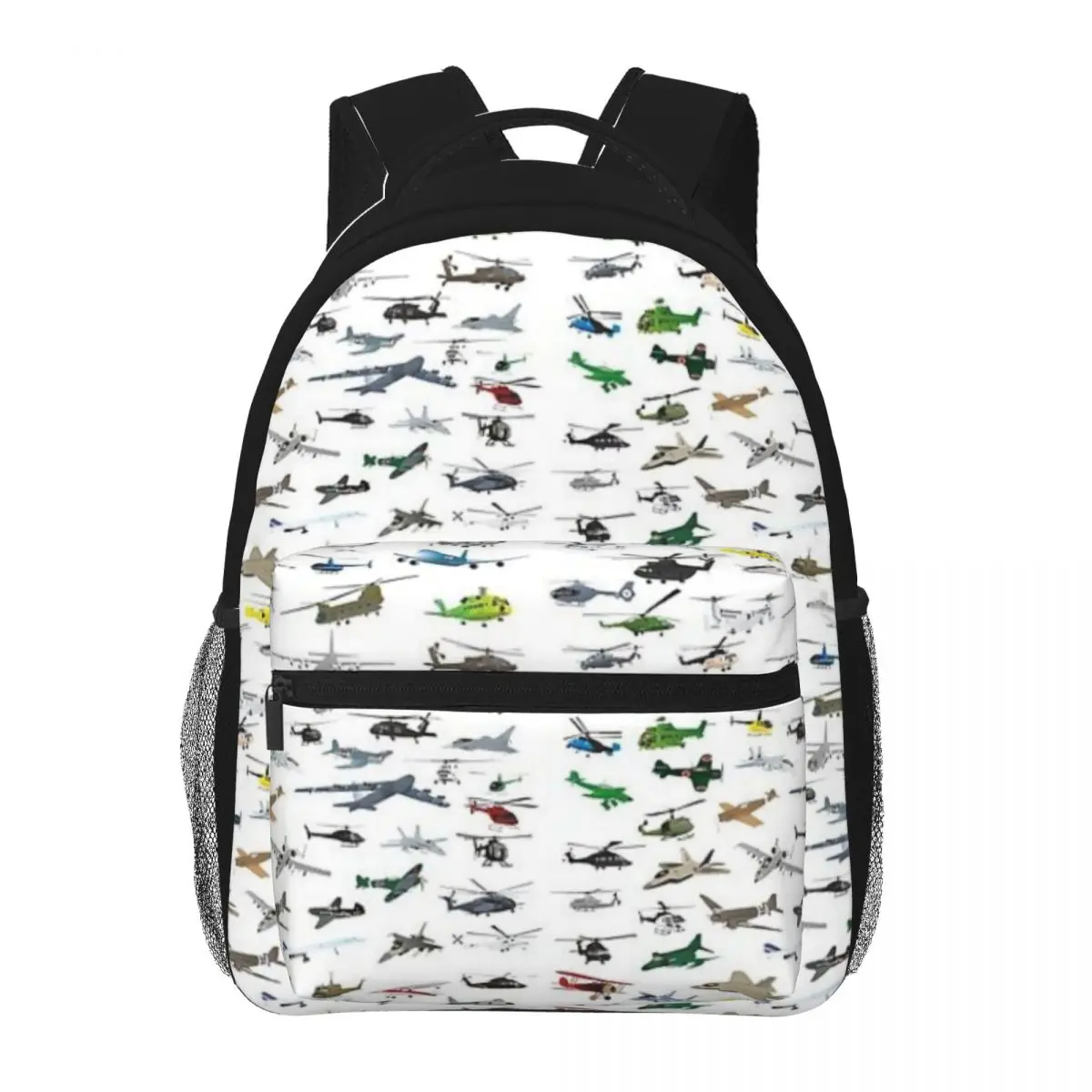 

Various Colorful Airplanes Helicopters Men Backpack Boys Girls Bookbag Bag Student Teenager Children Knapsack Schoolbag 16inch