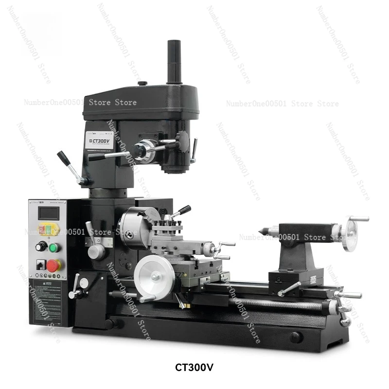 CT300V Desktop High Precision Home DIY Lathe Drill Mill Combo Machine Metal Working Milling Tool