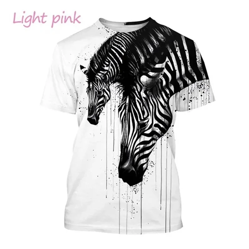 New Arrivals Zebra Animal 3D Printing Breathable T-Shirt Personality Trend Men\'s Women\'s Comfy Clothes Streetwear Top T Shirts