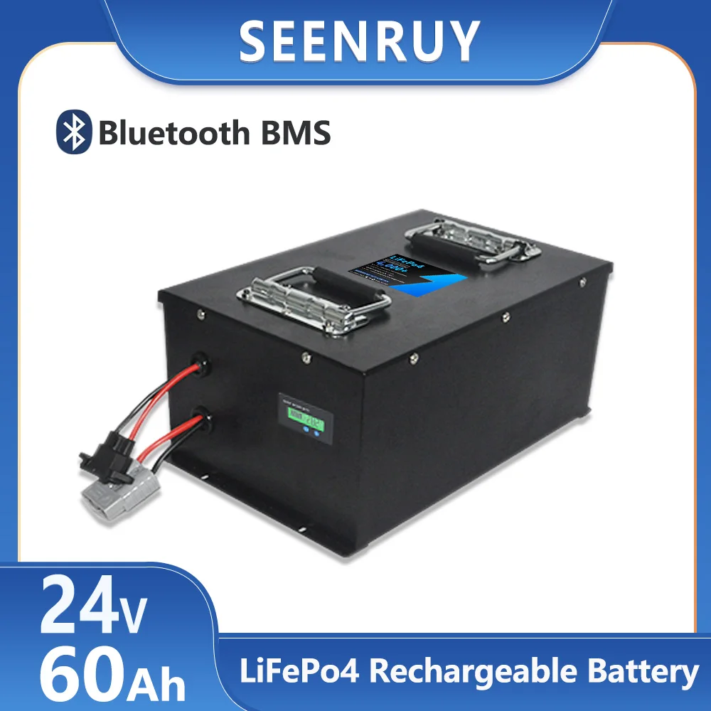 24V 60AH Lifepo4 With 10A Charger Lithium Iron Phosphate Battery Pack Perfect For Solar Energy Storage AGVs Intelligent Robot RV