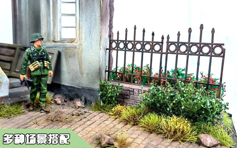 Simuliertes Sträuchergras-Modell DIY Militär-Eisenbahn-Sandtisch-Szenerie Vegetationsmaterialien Diorama-Materialien 1 Box – Detail 3