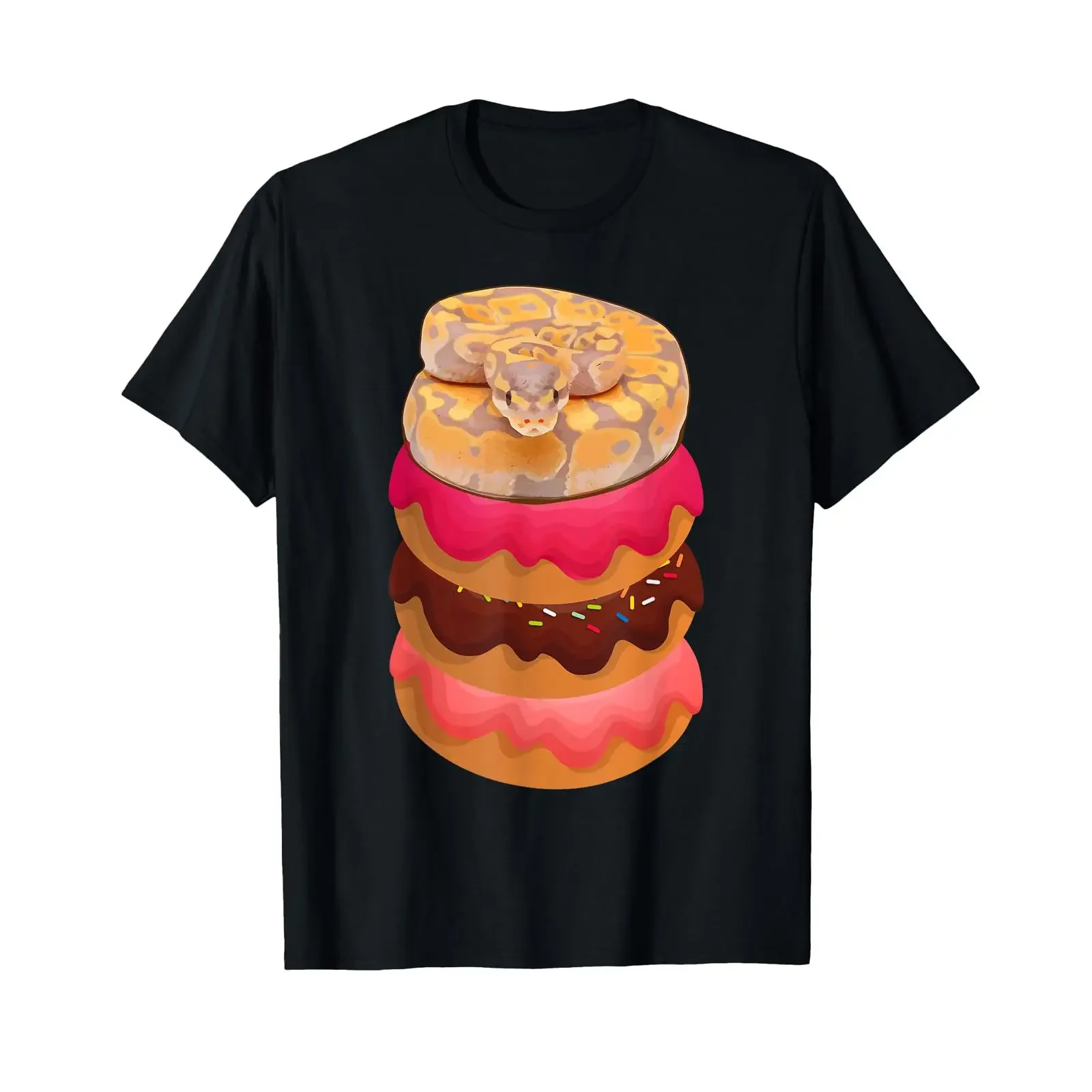 Snake Ball Python Reptile on Doughnuts Donuts Herpetologists T Shirt vintage Washed Stylish streetwear designer clothes