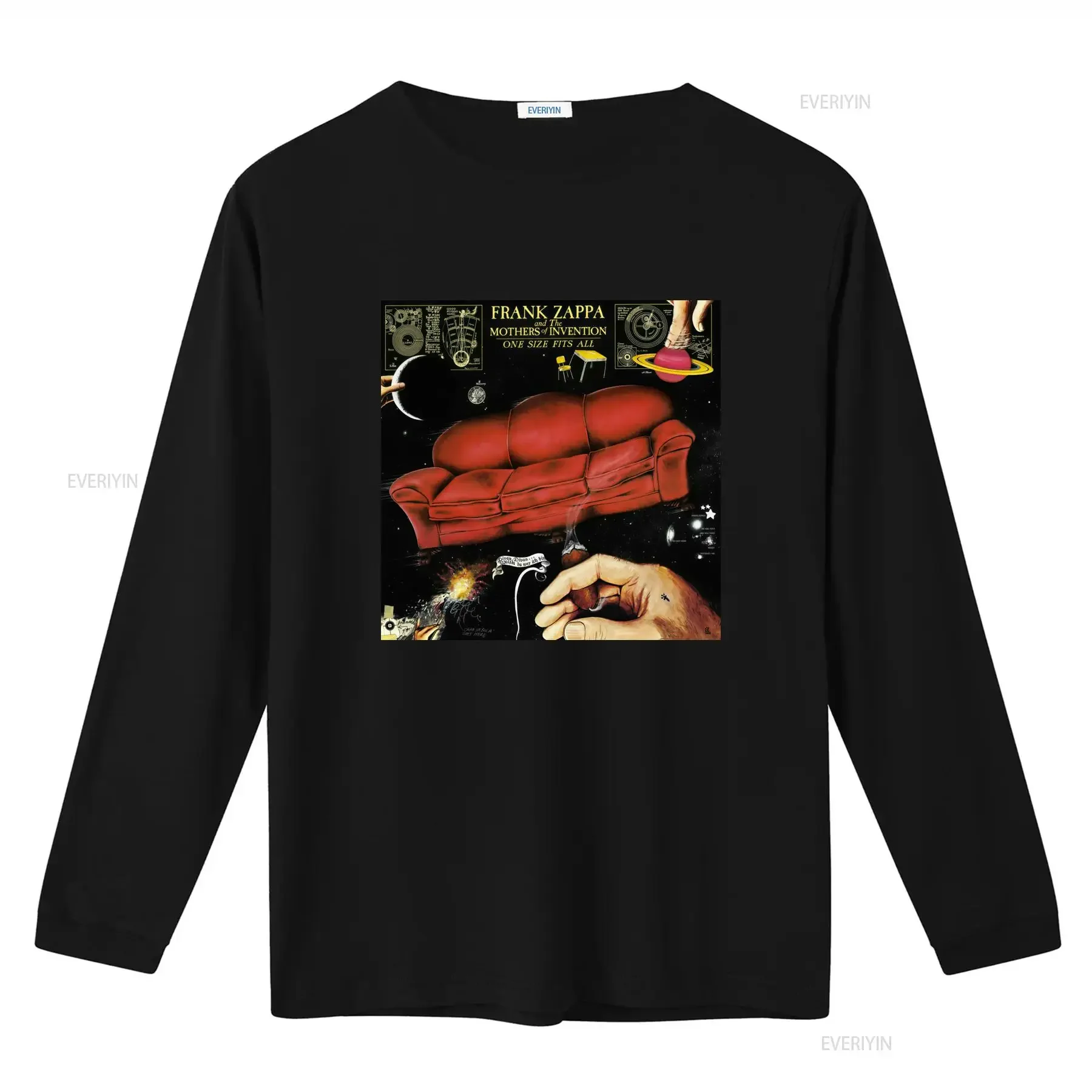 Frank Zappa and The Mothers of Invention Ultra Cotton T Shirt One Size Fits All with Unique Space Sofa Design vintage Washed
