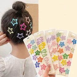 10 teile/satz Nette Bunte Sterne Waterdrop Form Haar Clips Für Mädchen Kinder Schöne Haar Schmücken Haarnadeln Kinder Haar Zubehör