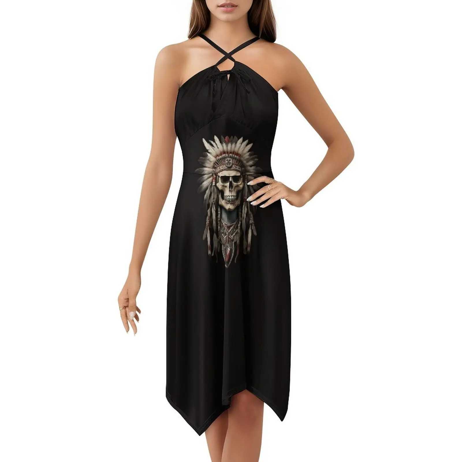 المكسيكي الهندي الجميل الجمجمة الكورية نمط فستان كاجوال للنساء بسيط اليومية مكتب سيدة فساتين الجمجمة المكسيكي كرنفال #5