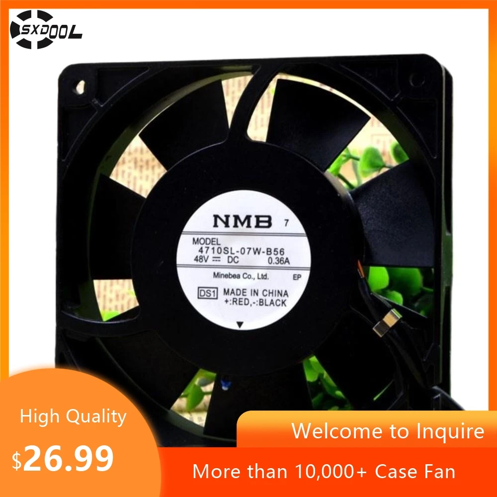 

120mm Fan For NMB-MAT 4710SL-07W-B56 120x120x25mm 48V 0.36A 3850RPM 148CFM Aluminum Frame Fan