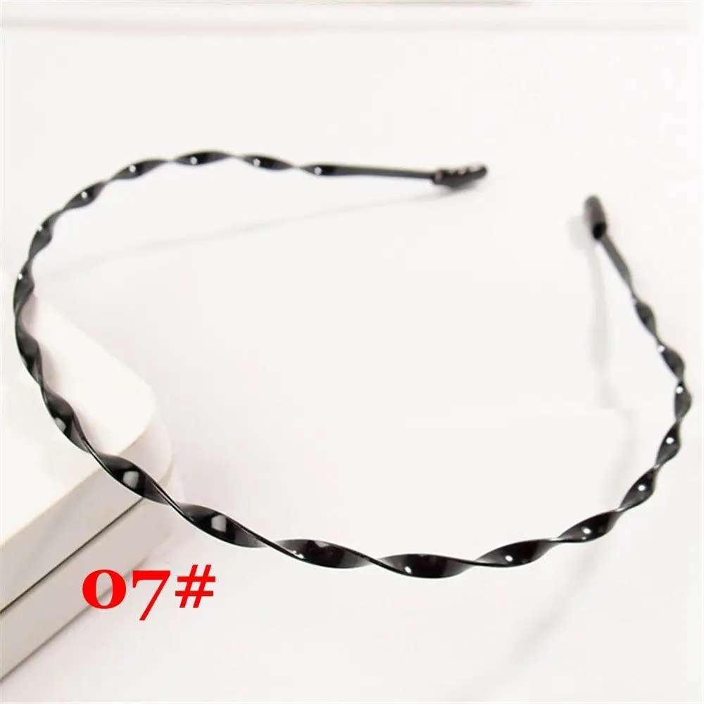 

Fashion Alice Style Unisex Wavy Headband Black Head Hoop Sports Metal Hairband Casual Headwear