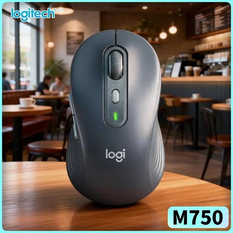 

M750 Silent Wireless Mouse - Quiet Clicks Recycled Build Soft Thumb Rest 3-Device Switch 24-Month Battery Home Office Helper