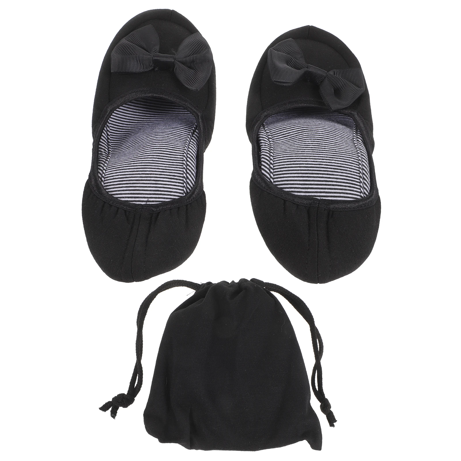 

Portable Folding Slippers 24 5cm Lightweight Travel Ballet Flats Foldable Women Shoes Cozy Indoor Guest Cotton Pu Material
