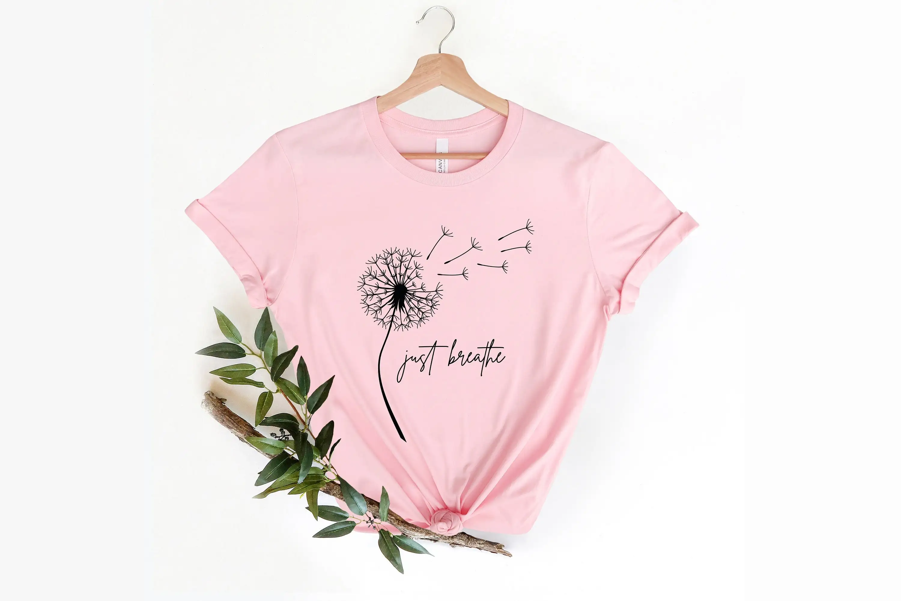 Just Breathe T Shirt Hope Motivational Positive Cute Brunch Meditation Yoga