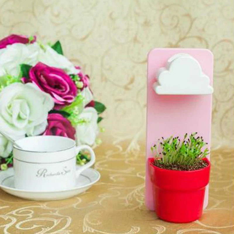 Home Flower Pot With Clouds With Love Shower Hanging Wall Mount Planters Rainy Flower Pot Decoration For Home Garden Yarns