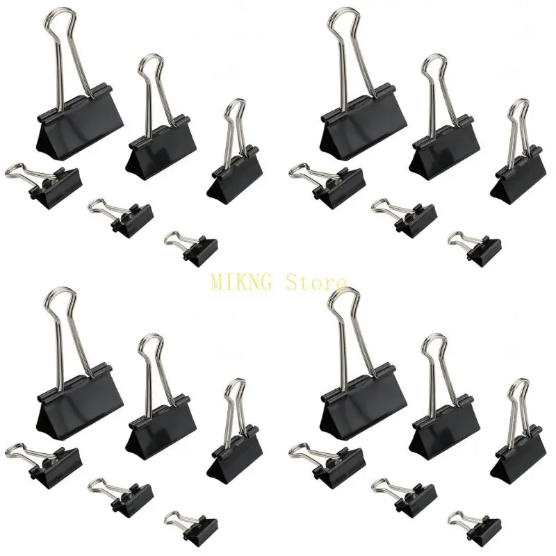 24 stuks roestvrij staal opvouwbare clip bestand papierklemmen metalen staart clip verkoop