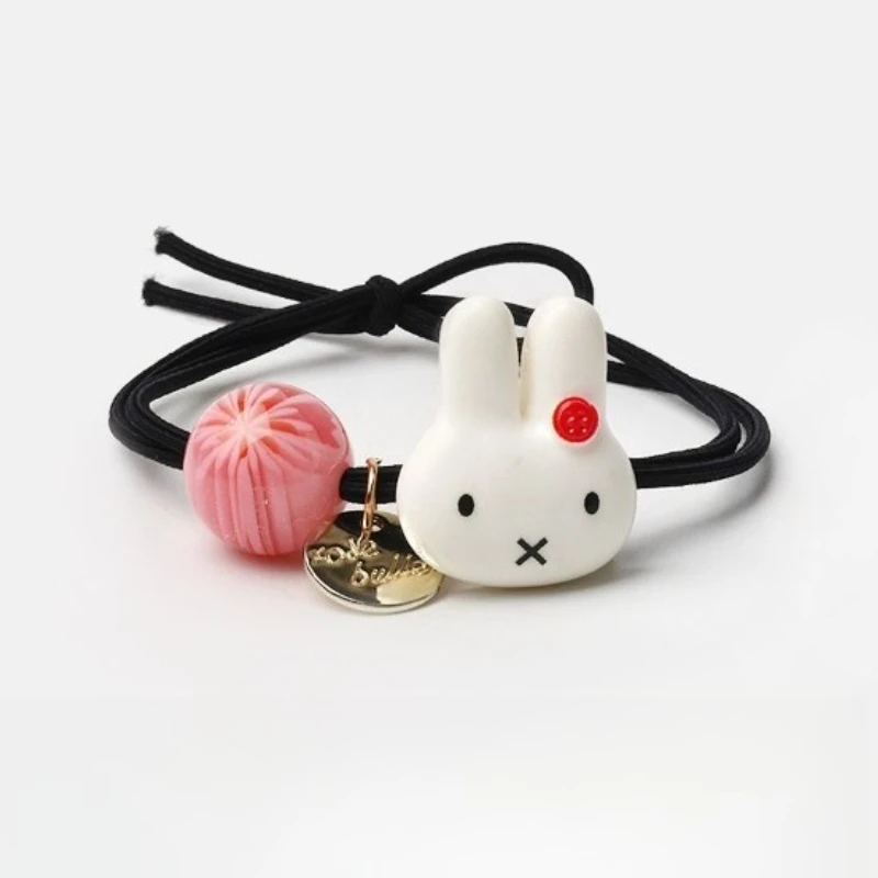 New Miffy Personality Anime Surrounding Cute All-match Hair Ring Creative Cartoon Two-dimensional Beaded Rubber Tendon Head Rope view 4