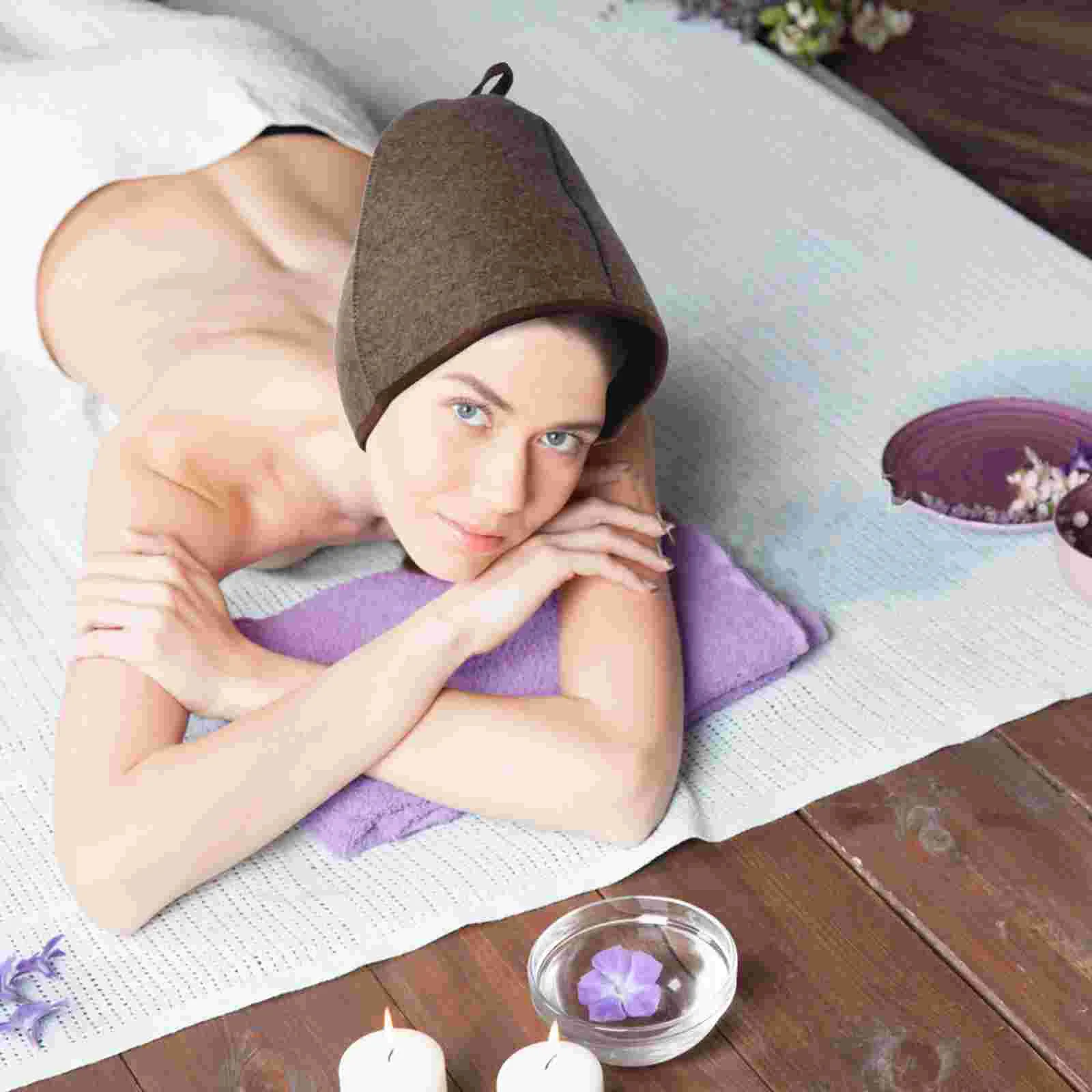 Hat Sauna Felt Bathwool Men Ukrainian House Banya Room Vaporarium Hats Cap Steam Women Portable Accessories