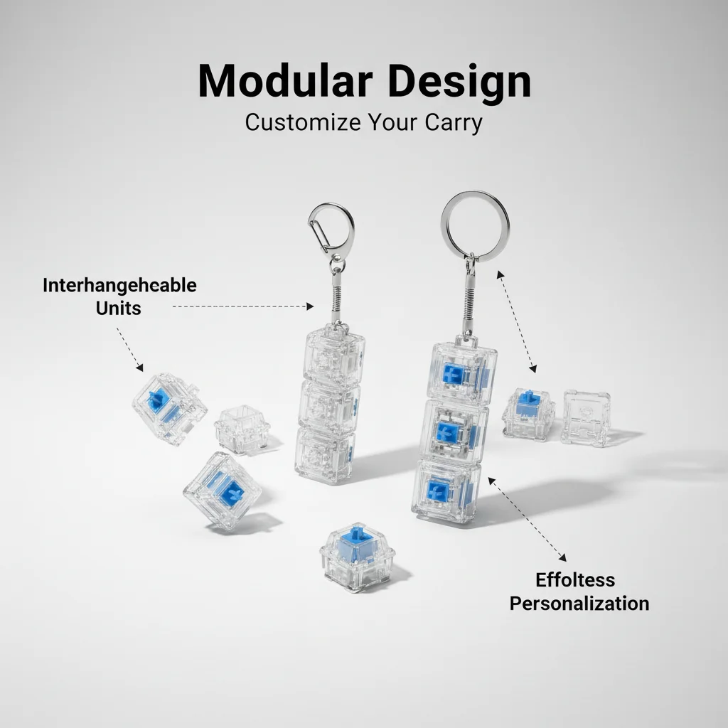 New 3/4/9 Keys Finger Keyboard Keycap Stress Relief Fidget Keychain Pass The Time Key Button Pinch Toy Adult