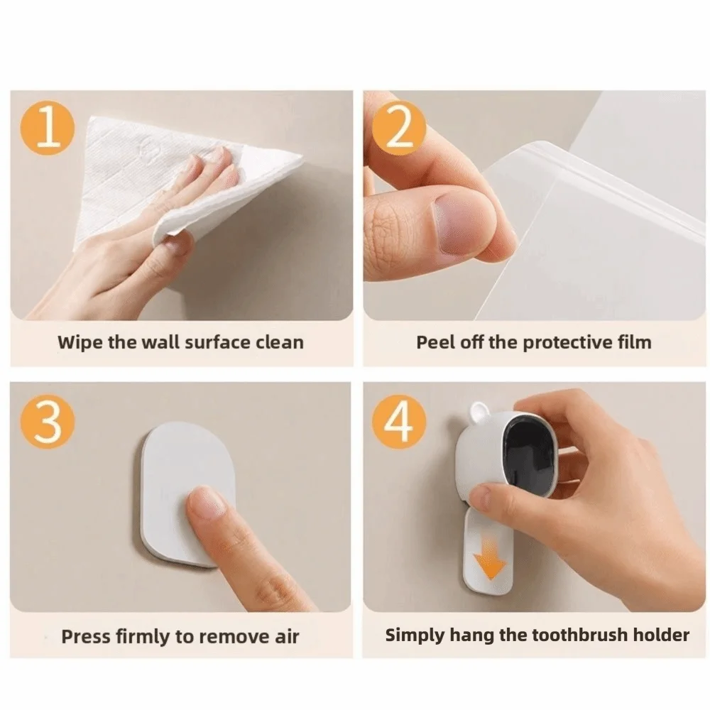 Durable Dustproof Toothbrush Holder Flip-top Wall Mounted Electric Toothbrush Storage Rack Toothbrush Storage Box