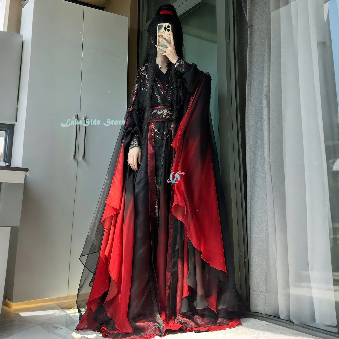 Mo Dao ZU Shi Wei wuxian Cosplay MoDaoZuShi Anime Hanfu Ancient Costume Robe Unisex Wig Wei ying Comic Con Performance Outfit - view 3