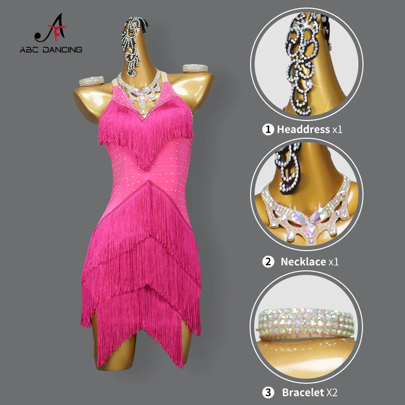 Abito da ballo latino professionale rosso Sexy Ladies Ballroom Woman Evening Prom Costume abbigliamento femminile gonna con frange linea abbigliamento sportivo Nuovi prodotti e serie Personalizzazione Avanzata Moda