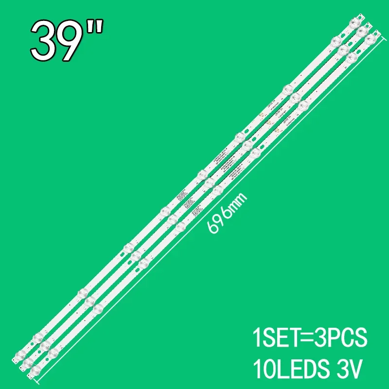 

3pcs 10LEDs 3V 696mm For 55" TV JL.D390A1235-081AS-M 39D3B10CX69810 SUNNY SN039DLD12AT071