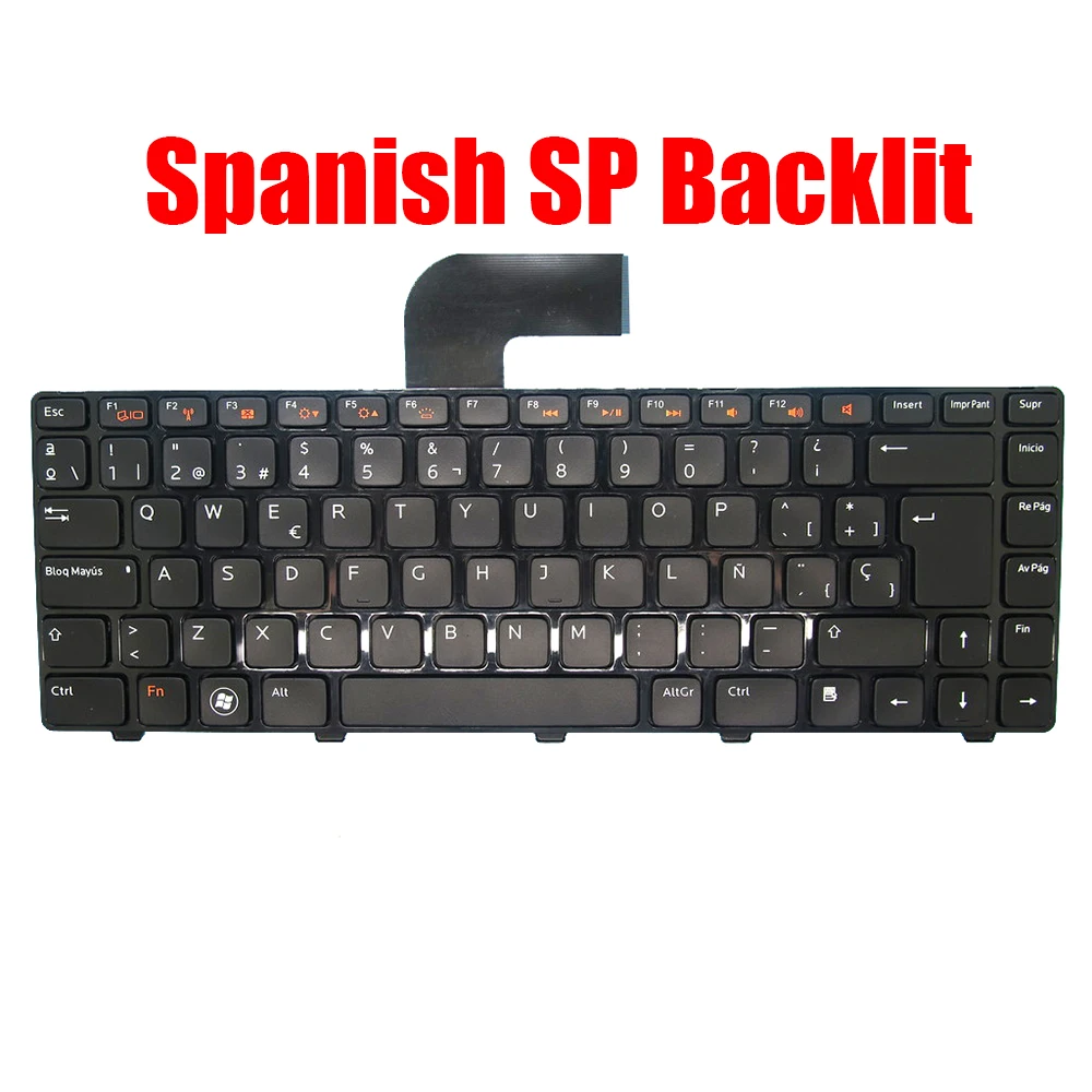 

Backlit LA SP Keyboard For DELL For Inspiron N4120 N4050 5420 N4110 7420 N411Z N5040 N5050 15R 5520 7520 M5040 M521R Spanish New