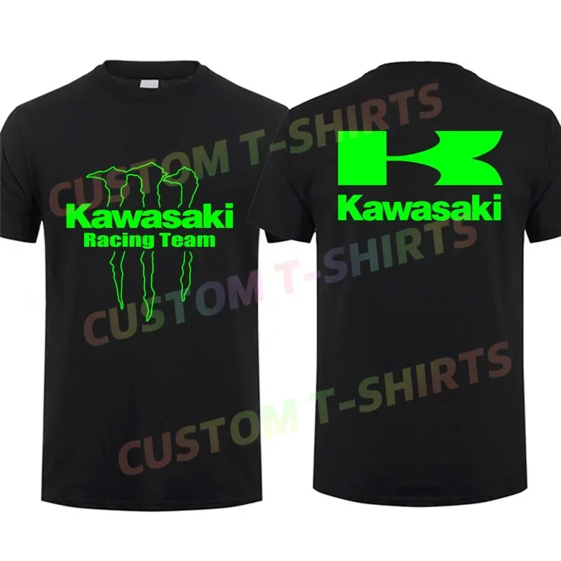 

2024 Men T Shirt Casual Kawasakis Racing Team Demon Claw T-shirt Graphic Summer Sports Short Sleeves 100% Cotton S-3XL Cool Tee