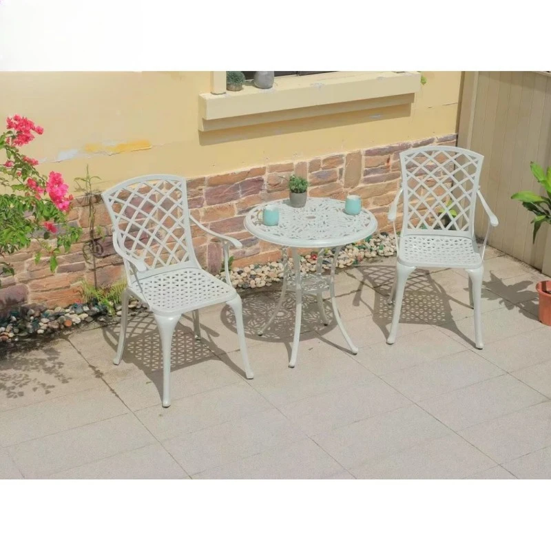 Outdoor European chair courtyard outdoor balcony dining chair single chair leisure backrest cast aluminum metal household