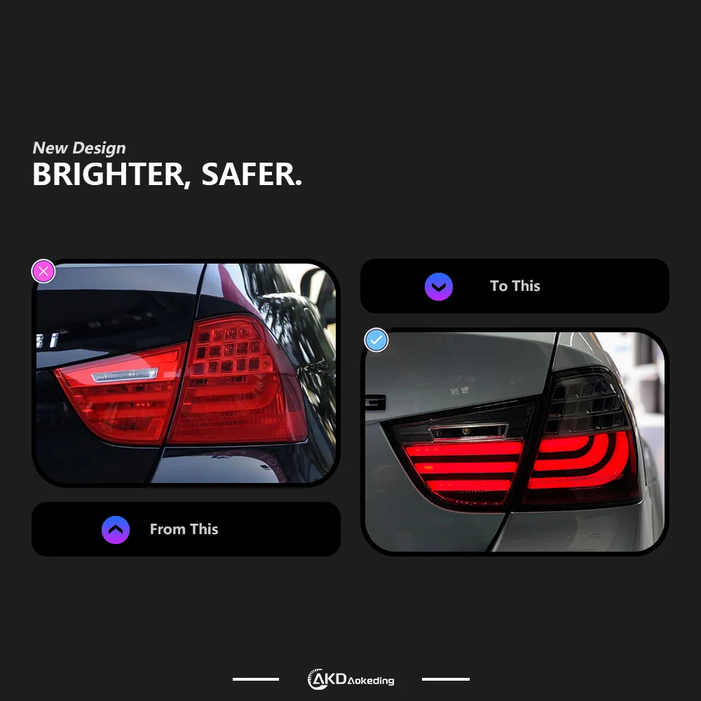 AKD Tail Lamp for BMW E90 LED Tail Light 2009-2012 320i 325i Rear Fog Brake Turn Signal Automotive Accessories