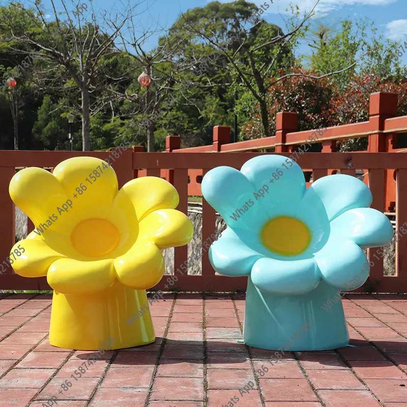Clock in Creative Flower Seat Sculpture Hotel B & B Scenic Area Flower Sea Seat Photo Landscape Decoration Ornament
