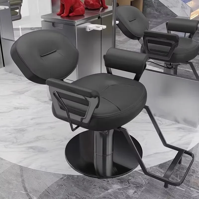 

Beauty Ergonomic Barber Chairs Equipment Barbershop Styling Salon Chair Round Luxury Sillones Para Barbería Salon Furniture
