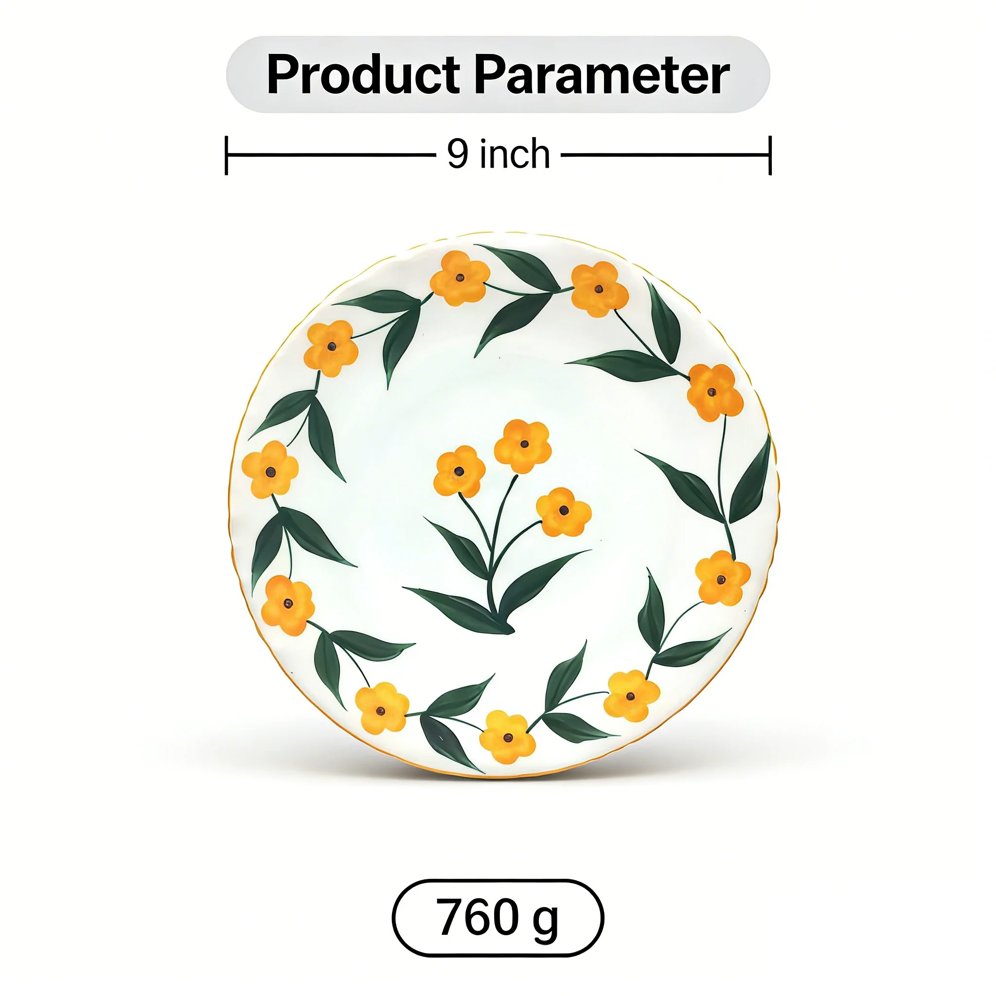 9-Inch exquisite handmade ceramic flower plate, suitable for daily use, afternoon tea, hotels, can hold staples, desserts,
