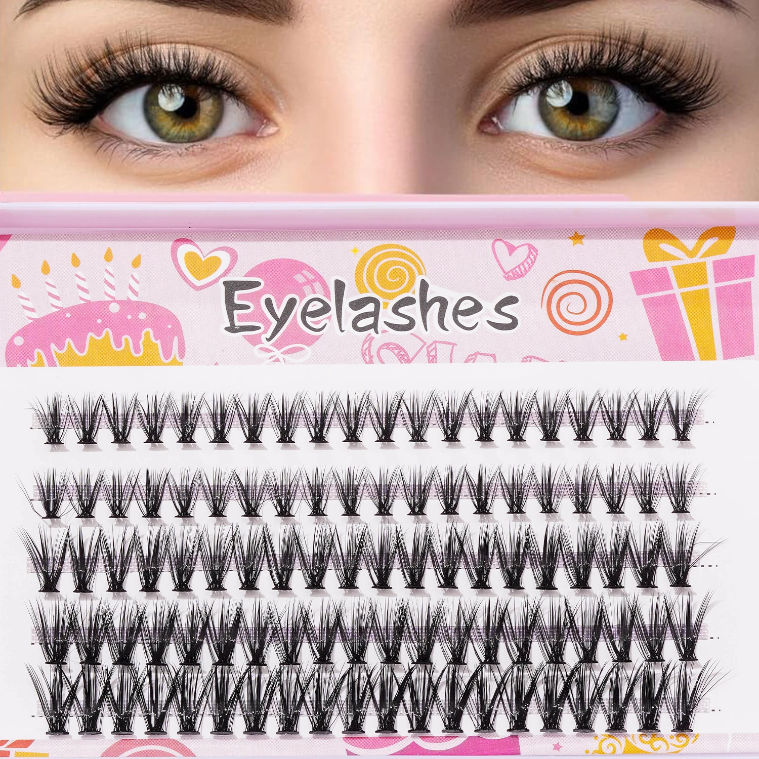 Ciglia naturali MIX Cluster per ciglia Estensioni ciglia sottili 8-12MM Estensioni ciglia individuali Fai da te a casa