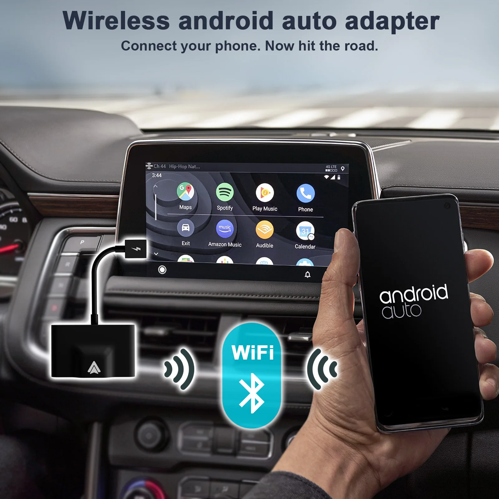 Android Auto Wireless Adapter for Car, Plug Play 5GHz WiFi Online Upgrade