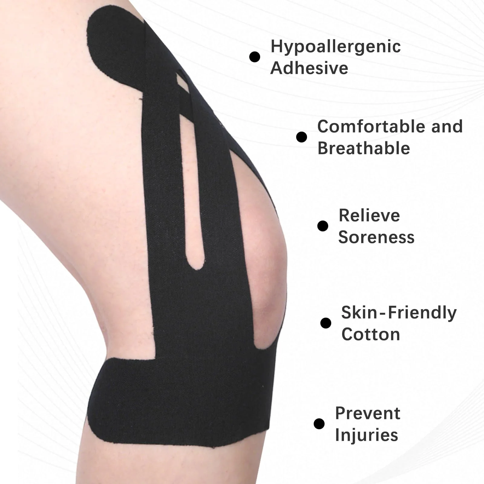 10pcs Kinesiology Tape for Knees, Knee Support & Stability, Knee Pain Relief Athletic Tape - Waterproof & Elastic, Breathable view 6