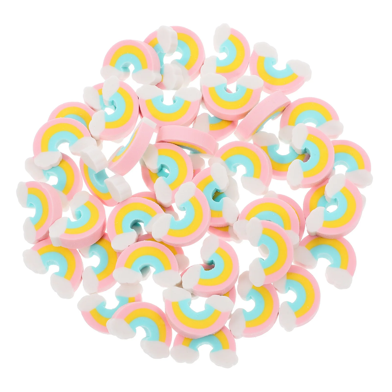 

50Pcs Rainbow Erasers Cute Mini Erasers Bulk for Classroom School Office Student Art Drawing Prize Supplies Drafting Supply