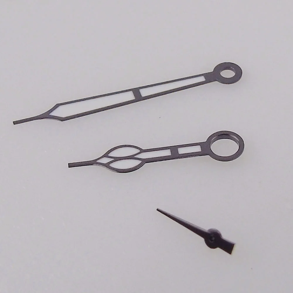 Light Black Watch Hand Needles fit ETA6497 6498 ST3600 Manual Hand Winding Watch Accessories Parts Set