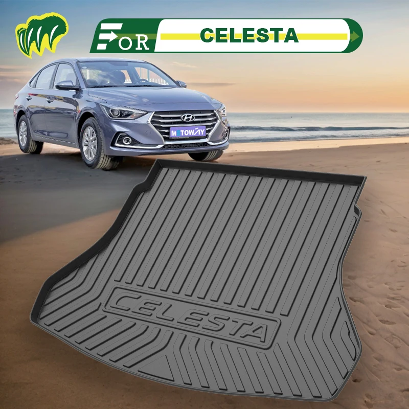 For Hyundai CELESTA 2016 17 18 19  2008-2020 Custom Fit Car Trunk Mat All Season Cargo Mat 3D Shaped Laser Measured Trunk Liners